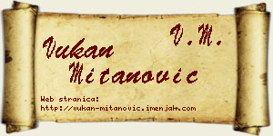 Vukan Mitanović vizit kartica